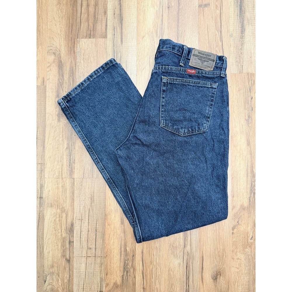 Wrangler Relaxed Fit Jeans 35x32 Dark Blue Denim‎ 100% Cotton Classic